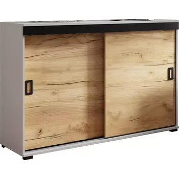 Kancelářská sestava Komoda Retro 120 Bílý/Craft + Černá Rukojeti