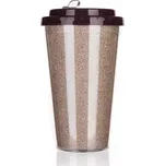 Hrnek cestovní Glitters 500 ml sv. Hnědá 48788645