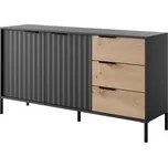 Komoda RAVE 153 3D2S černá/dub artisan