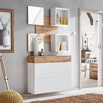 Předsíňová stěna Předsíňová Stěna Easy V 100cm Wotan/Bílý