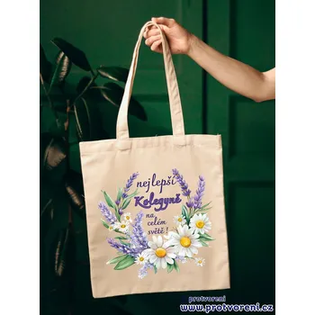 Taška s potiskem Textilní taška, nejlepší Kolegyně na celém světě, 41x37cm, mix barev, 1 ks Vyberte si barvu ZDE:: smetanová-přírodní