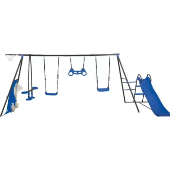 Dětská houpačka Kovové hřiště Max 216x139x180 cm modrá