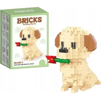 ostatní stavebnice Stavebnice Labradorského retrívra s růží Pes Růže Sladký pejsek z kostek Dárek