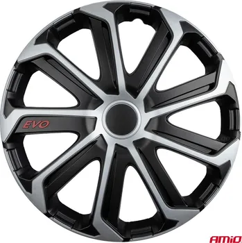 Poklice na kolo Puklice Evo 14" černo-stříbrná sada 4ks COLOR BOX