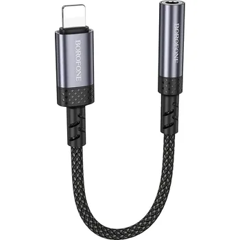 Datové redukce Adaptér Borofone BV24 Graceful Lightning na jack 3,5 mm šedý