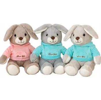 plyšák PLYŠOVÁ HRAČKA PLYŠOVÝ ZAJÍC V MIKINĚ 3 BARVY 25CM Z2653 SUN-DAY