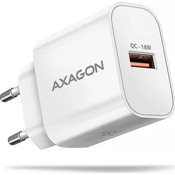 Mobilní telefon AXAGON ACU-QC18W, nabíječka do sítě 18W, 1x port USB-A, QC3.0/AFC/Apple, bílá