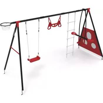 Dětské hřiště Kovové dětské hřiště Allan 390x150x195 cm červený