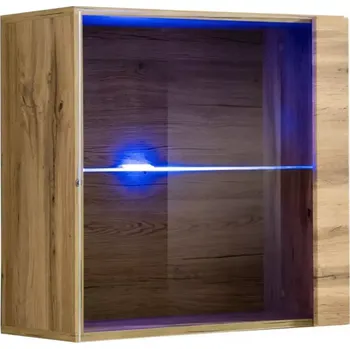 Vinotéka Vitrína závesná Switch WW3 dub wotan +LED