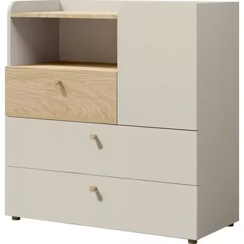 Kancelářská sestava Komoda Yuki 10 šedobéžová/olejovaný dub