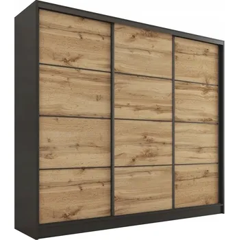Šatní skříň Šatní skříň HARAZIA 200, černý mat / dub wotan