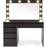 Toaletní stolek Hollywood XL černá + LED