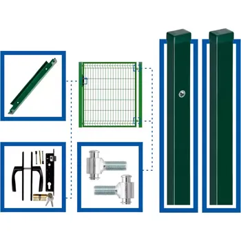 Plot 3D PLOTOVÁ BRANKA PRAVÁ, KOMPLETNÍ SOUPRAVA - VČETNĚ SLOUPKŮ A PŘÍSLUŠENSTVÍ WGFUR-T000376