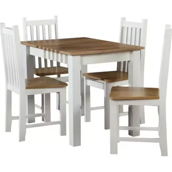 Jídelní set Jídelní Set Livia 1+4 St29 100x70 +W122 Białe/Dub Wotan