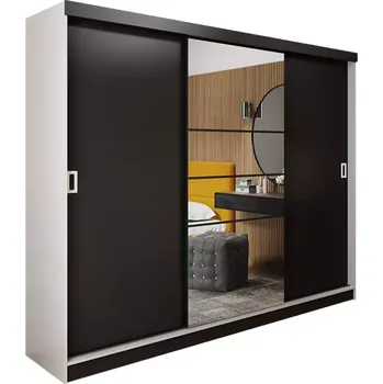 Kancelářská sestava Skříň Retro 200 6l Bílý / Přední Černá