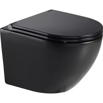 Klozet Závěsné WC rimless s doskou Robin čierné