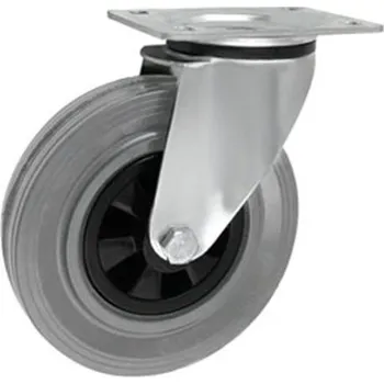 Pojezdové kolečko Pryžové kolo s plastovým diskem v otočné vidlici 180 mm