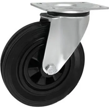 Pojezdové kolečko Pryžové kolo s plastovým diskem v otočné vidlici 180 mm