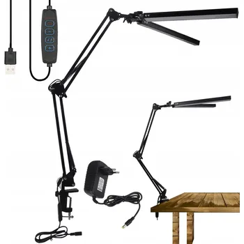 Lampička LED LAMPA NA STŮL S DVOJITOU HLAVICÍ STMÍVATELNÁ 1000LM 3 TEPLOTY