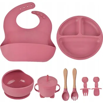 dětská jídelní sada SILIKONOVÁ SADA NÁDOBÍ PRO DĚTI A MIMINKA, 8 DÍLŮ