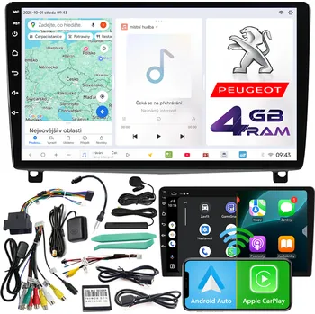 Auto Hi-Fi Autorádio NCS D9 Peugeot 407 2004-2011 Android Navigace 4GB LTE