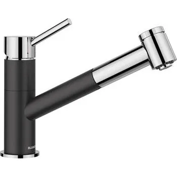 Vodovodní baterie BLANCO Kuchyňská baterie Carena-S Vario 527963 tlaková černá/chrom