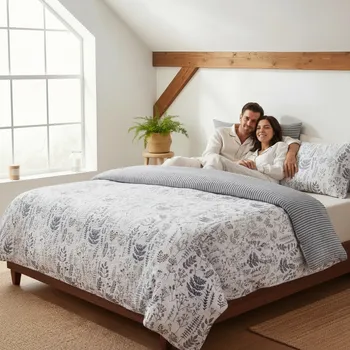 Povlečení Francouzské krepové povlečení Herbář Modrý oboustranný Zapínání: zip, Velikost polštáře: 2x70x90, Velikost přikrývky: 200x200 Šev uprostřed