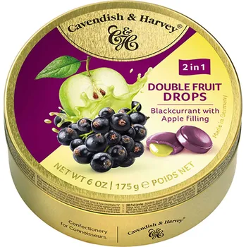 Bonbon Cavendish & Harvey Confectionery GmbH Cavendish & Harvey Double Fruit Drops Blackcurrant with Apple Filling 175g