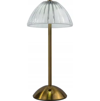 Lampička LED stolní lampa kovová zlatá retro dotykový panel křišťálová lampička