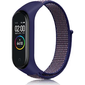 Příslušenství k fitness náramku MůjMiBand.cz Nylonový náhradní náramek pro Mi Band 3/4/5/6/7 na suchý zip Barva: tmavě modrá