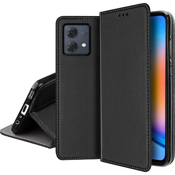 Pouzdro na mobilní telefon Flipové pouzdro Motorola černé kožené s funkcí stojánku pro Moto G84