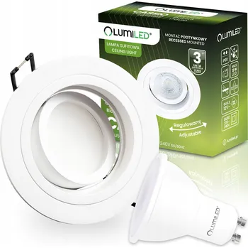 Halogenové podomítkové svítidlo Stropní Svítidlo Otočné kulaté + LED GU10 6W