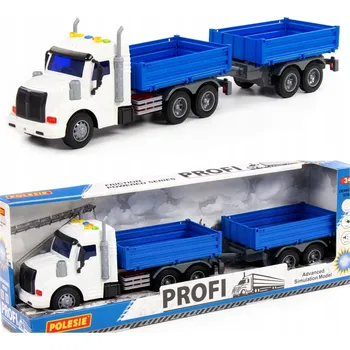 autíčko Autíčka pro děti Hračky NÁKLADNÍ AUTO s valníkem a přívěsem - Inerciální pohon