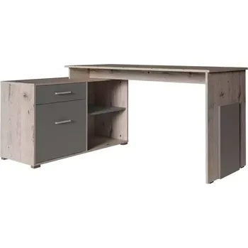 Psací stůl Psací Stůl Rohový Como 110cm Dub Wellington/Grafit