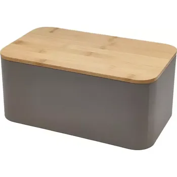 chlebník Chlebník s bambusovým víkem taupe 30x18x13 cm