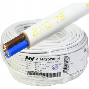 elektrický kabel Elektrický kabel OMY Elektrokabel 2žilový 0,75 mm2 ohebný 25 m