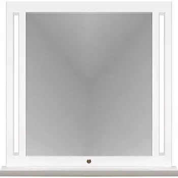 Zrcadlo Zrcadlo Lille Bílý Mat/Dub Lefkas + LED