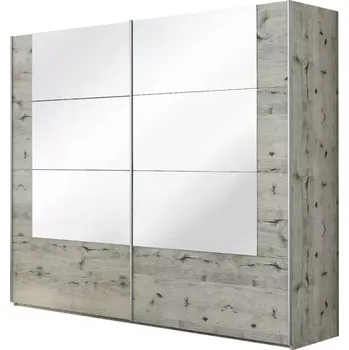 Předsíňová stěna Skříň Talin 250cm Dub Wellington/Zrcadlo