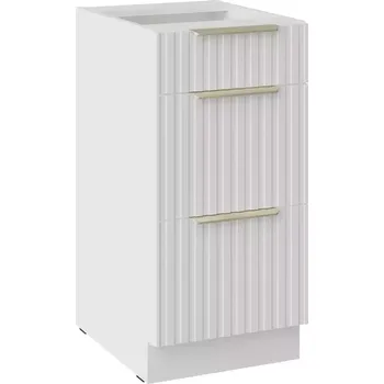 Kuchyňská Skříňka Tuluza 40D 3S BB bíly mat lamel