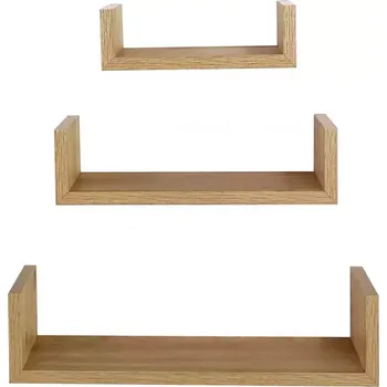 Kancelářská sestava Závěsné police 3 ks PD11039 přírodní dřevo