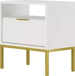 Noční Stolek Austin Bílý/Zlatý