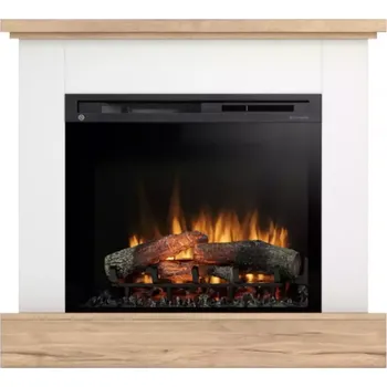 Elektrický krb Jukon 28 bílý/dub světlý