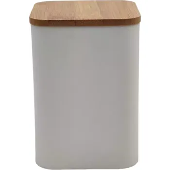 Dóza na potraviny Dóza s bambusovým víkem -white 9x9x13.5 cm