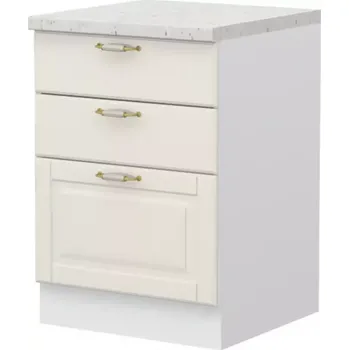 Kuchyňská skříňka Evergreen R-60-3F/4 3S standard ivorymat