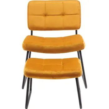 Křeslo Křeslo s podnožkou You&Me Yellow Velvet