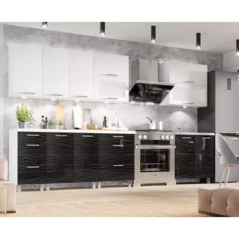 Kuchyňská linka Kuchyňská linka Megan White/Black Hologram Line 260 bez pracovní desky