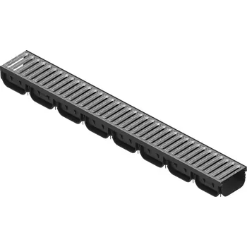 Odvodňovací žlab Odvodňovací žlab plastový Easy2, pozinkovaná mříž 7x12,5x100 cm