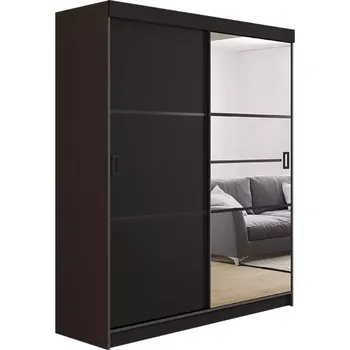 Kancelářská sestava Skříň Retro 138 4l Grafit / Přední Černá