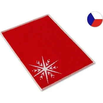 Ručník Malý vánoční ručník 35x50 Vánoční hvězda červenobíla