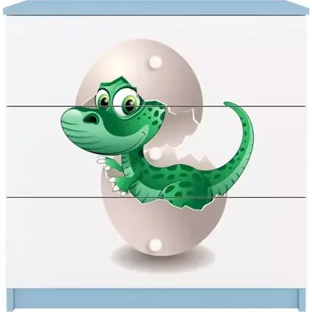 Dětský pokoj Dětská komoda Babydreams modrá - Dinosaurus